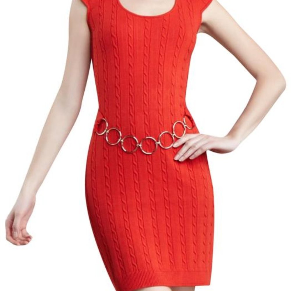 Milly of New York Chain Belted Knit Dress